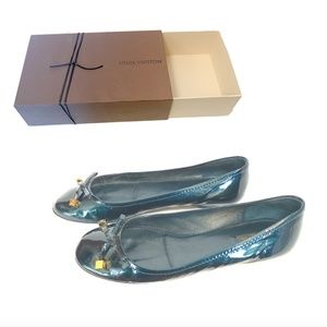 AUTHENTIC Green Louis Vuitton flat +shoe Box sz 11